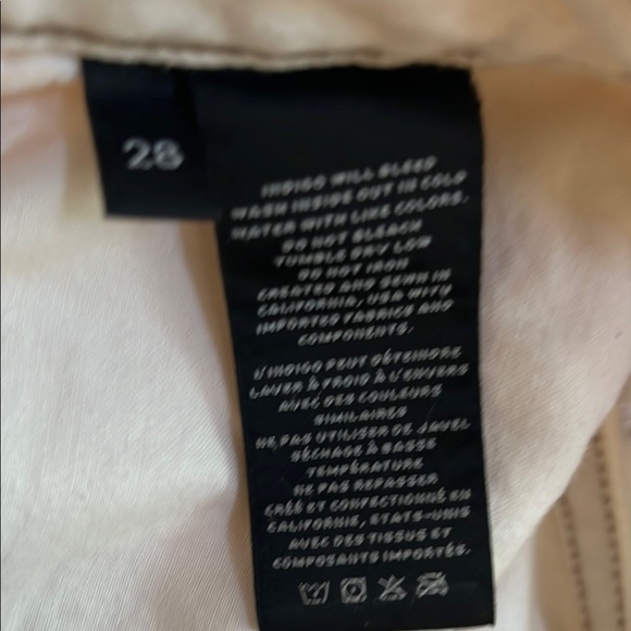 J Brand JOAN Cuffed Cream Ankle Cropped Jeans - Picture 4 of 10